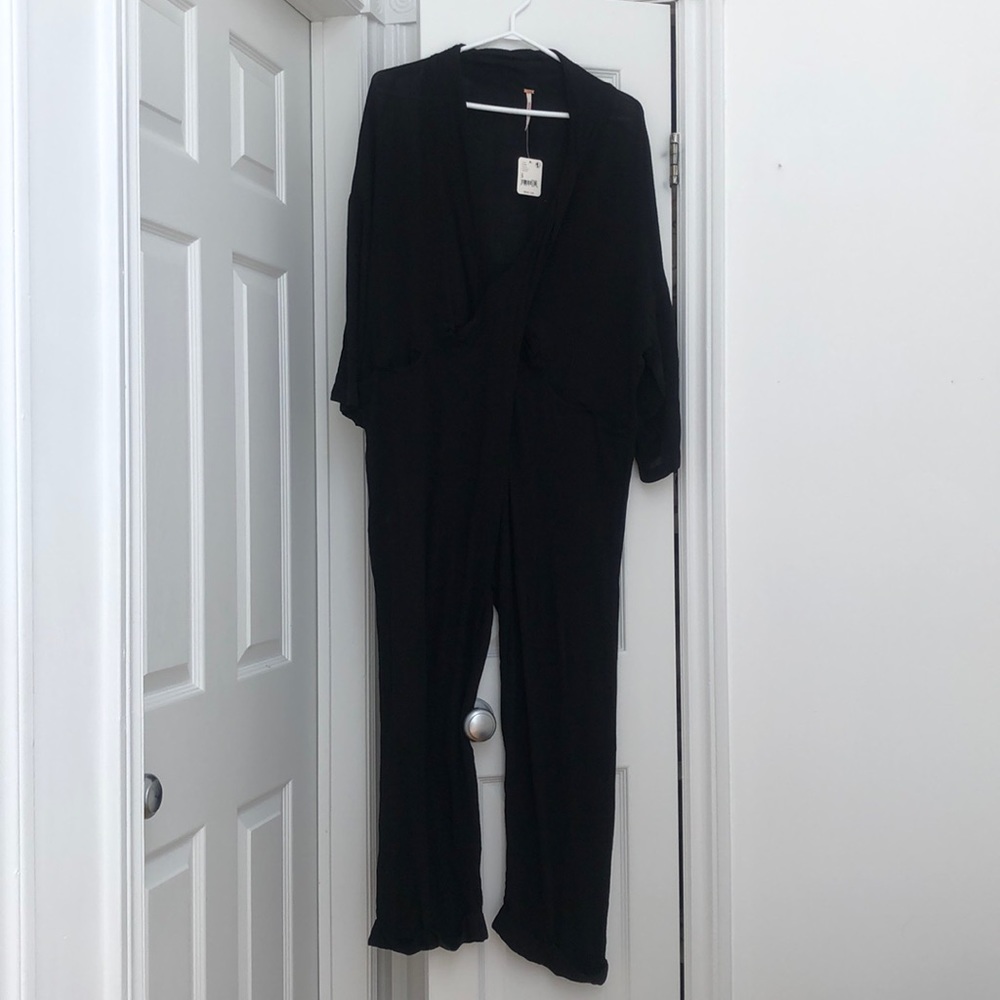 Brand new with tags Free People crinkle cotton wrap front jumpsuit size S.